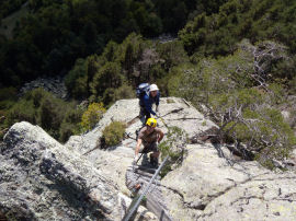 Aldo, Samuel sulla parte finale della Ferrata (47635 bytes)